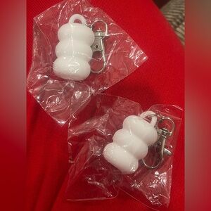 White Bubble Lip Gloss Holder Keychain